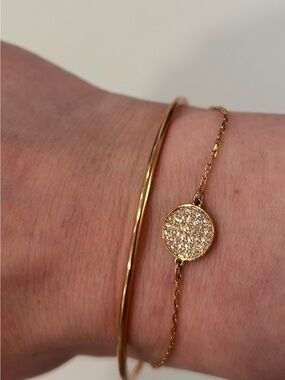 Rose Gold Plated Bangle/Chain Bracelet with Swarovski Crystals (Sublima Bangle)